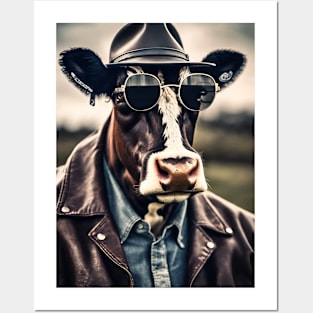 funny cow Posters and Art